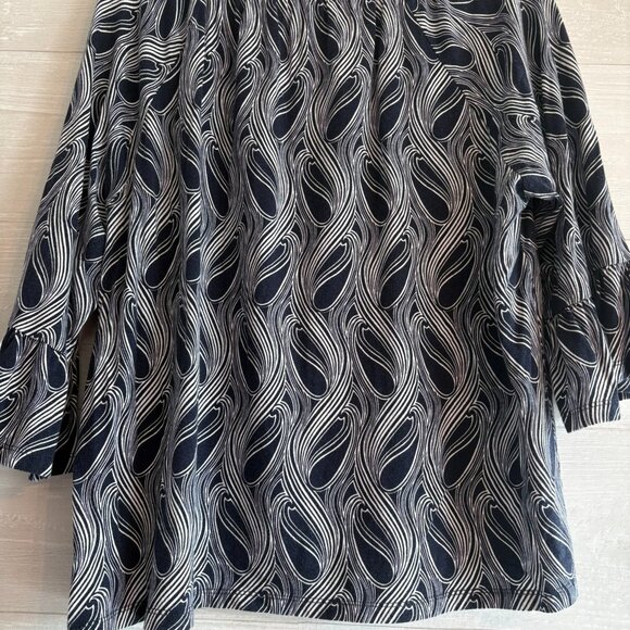 Michael Michael Kors Women's Long Sleeve Blouse Blue Pattern Size XL - Picture 5 of 5